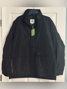 NWT Sam Edelman Match Pocket Jacket Black XL Hidden Hood Insulated Coat MSRP 180